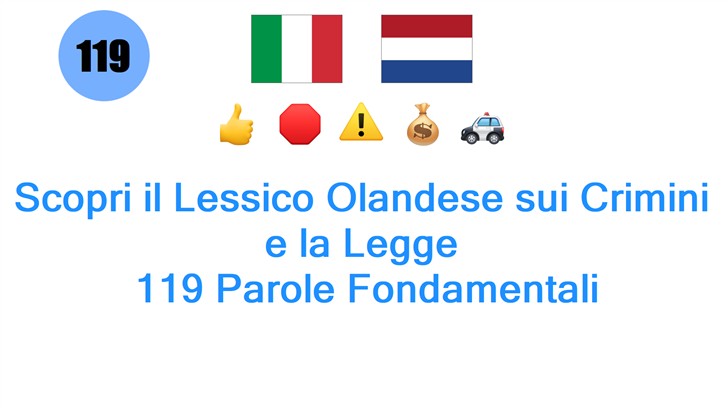 Scopri il Lessico Olandese sui Crimini e la Legge: 119 Parole Fondamentali
